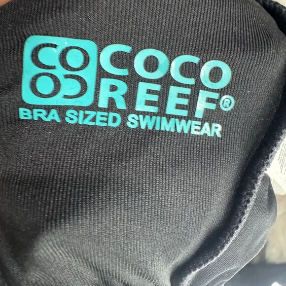 Coco Reef Bra Sized Swimwear Tankini Top Adjustable Straps Black Size 38D NWT - Picture 8 of 8